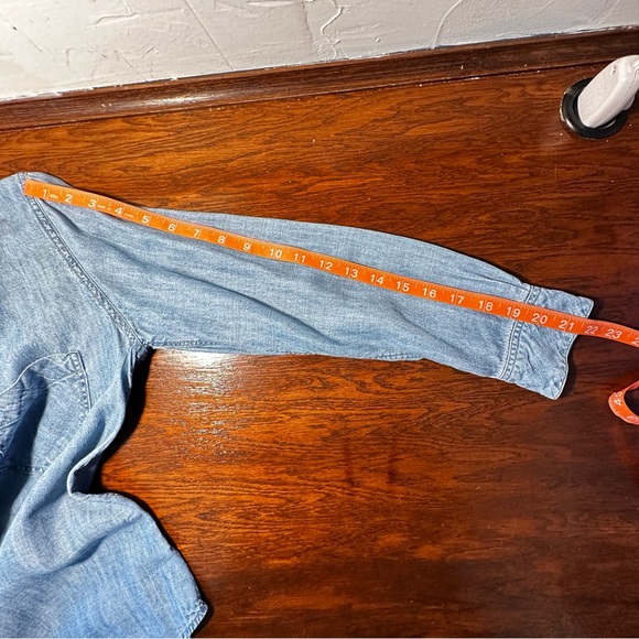 Rails Ingrid Tencel Linen Blend Denim Shirt - Small - Chambray Indigo - Picture 3 of 13